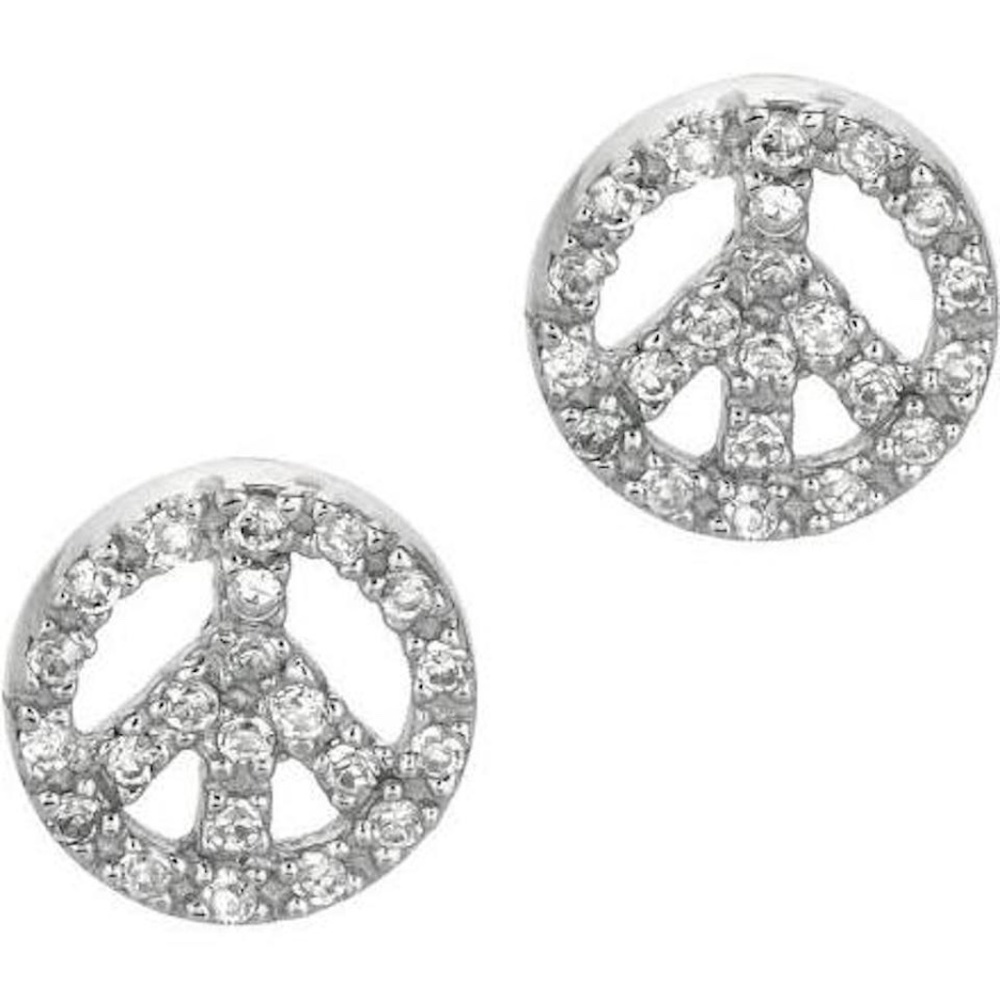 2.00CTW Peace Sign Stud Earrings